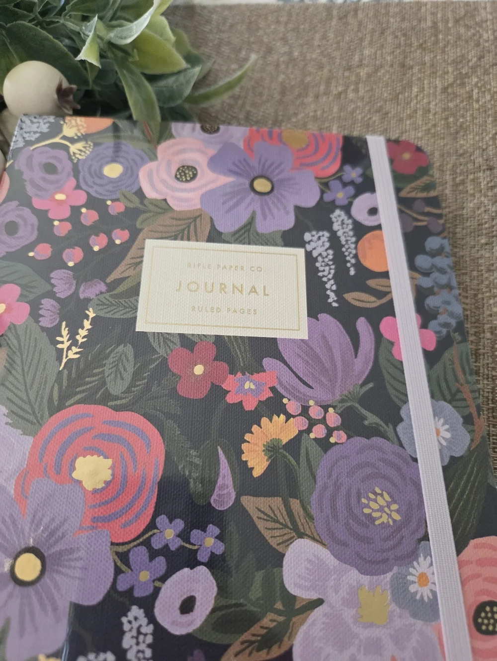 Floral Hardcover Journal Notebook - Purple Floral With Pen